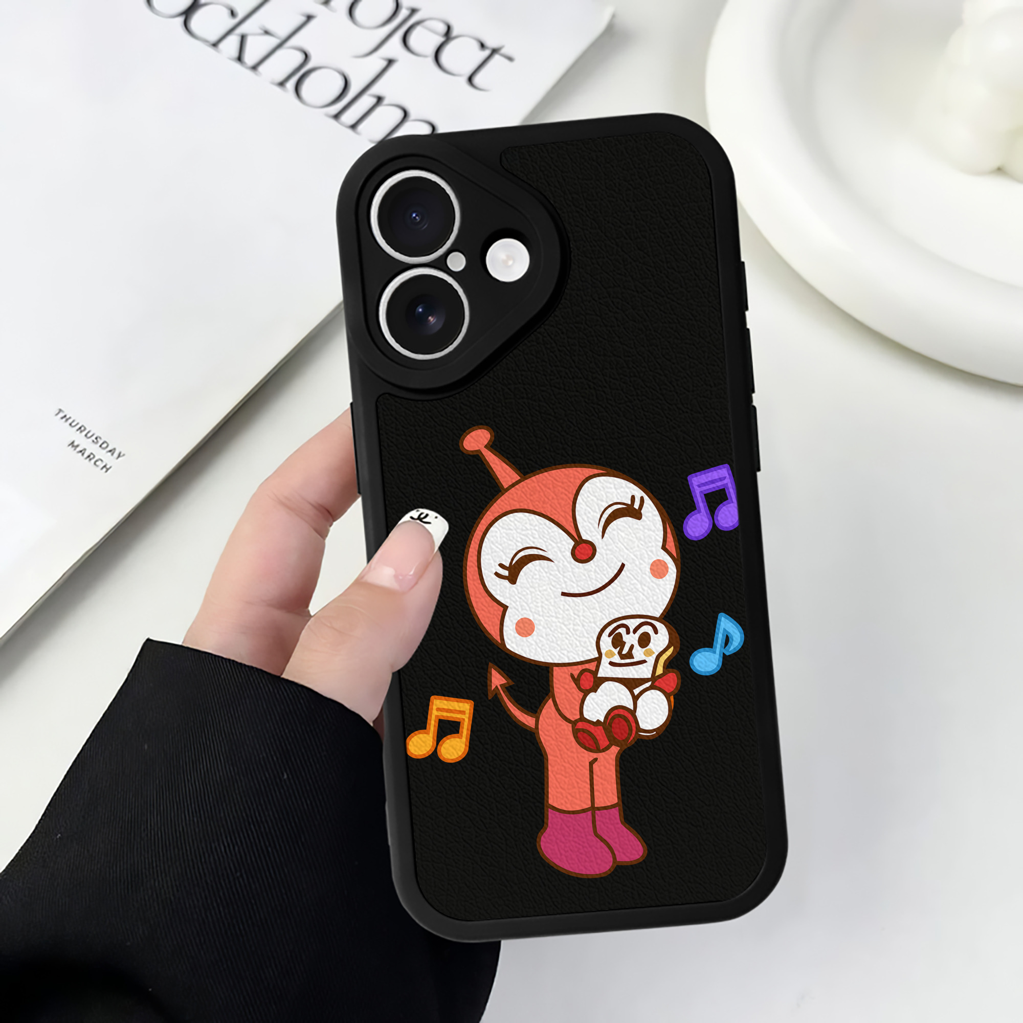 （画像用） アンパンマン Anpanman 【iPhone 16シリーズ対応】シリコンスマホケース（レザー調） 材質：シリコン